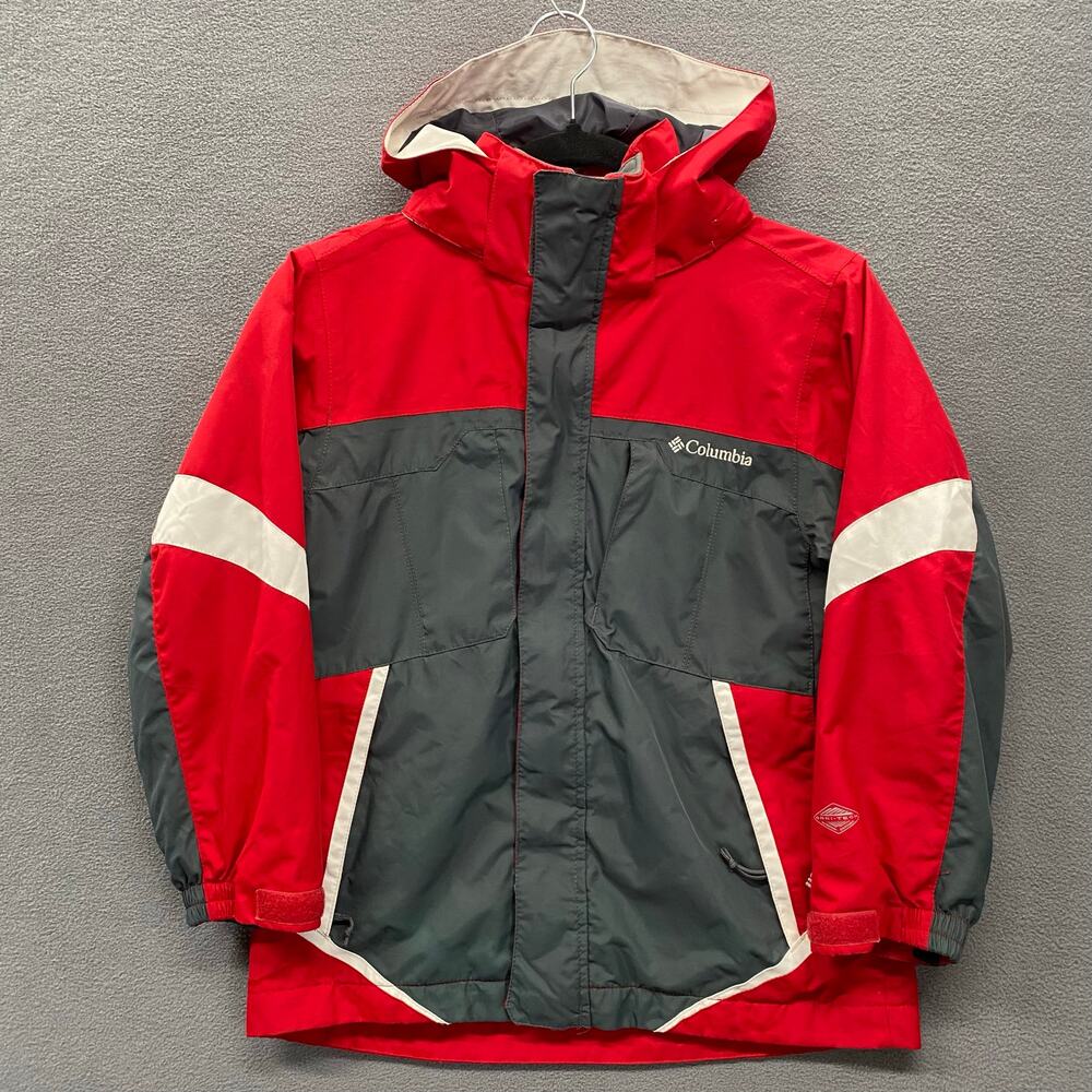 Columbia‎ Bugaboo Winter Jacket Kids 8 Omni Tech Waterproof Shell Red Grey